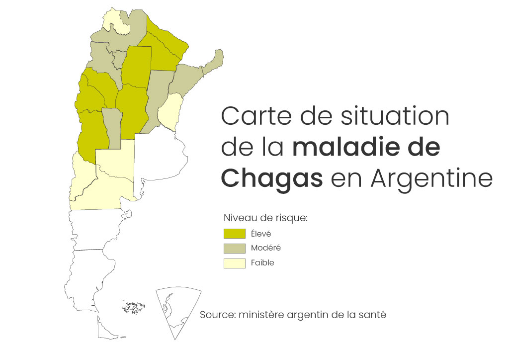 carte de situation chagas sante en argentine