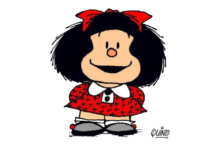 dessin de mafalda seule sur fond blanc