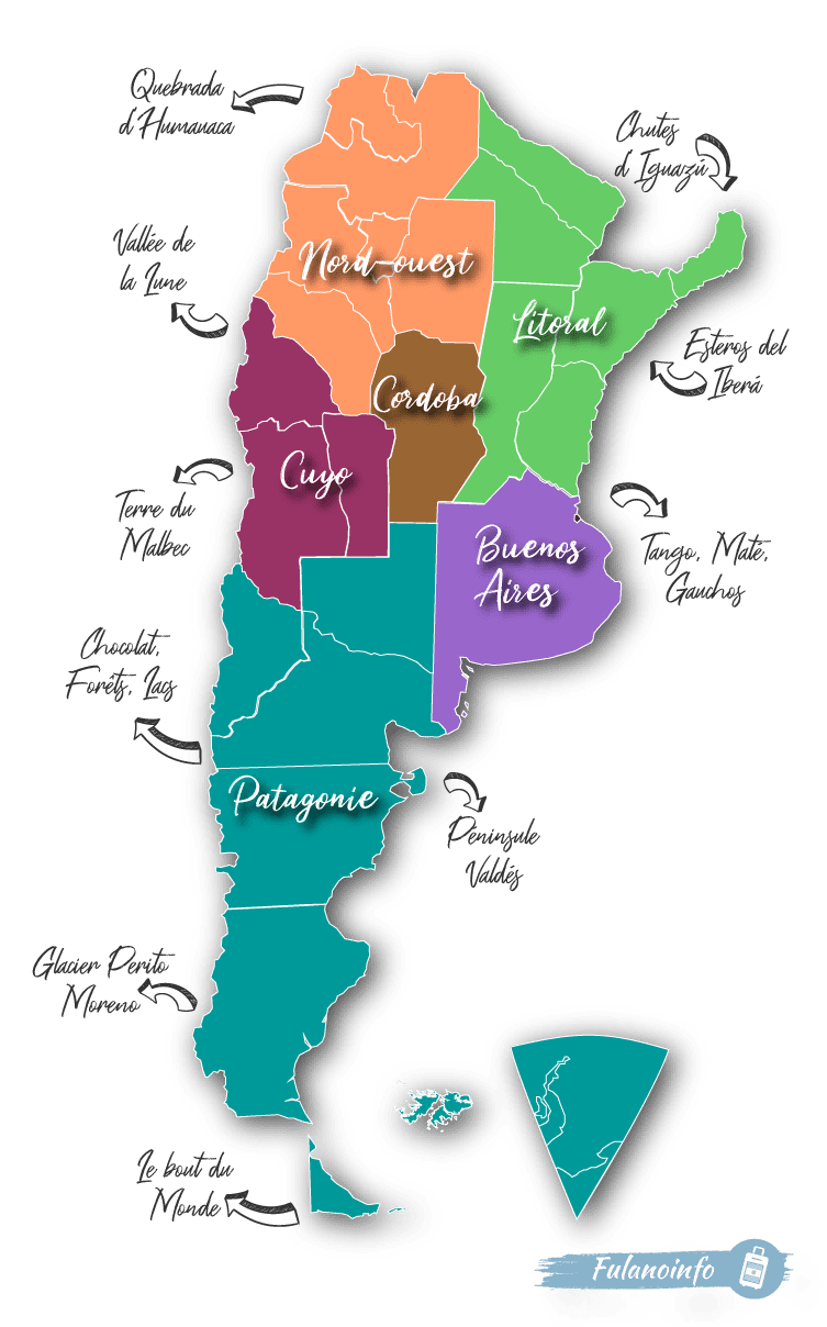 Carte des Régions Argentines